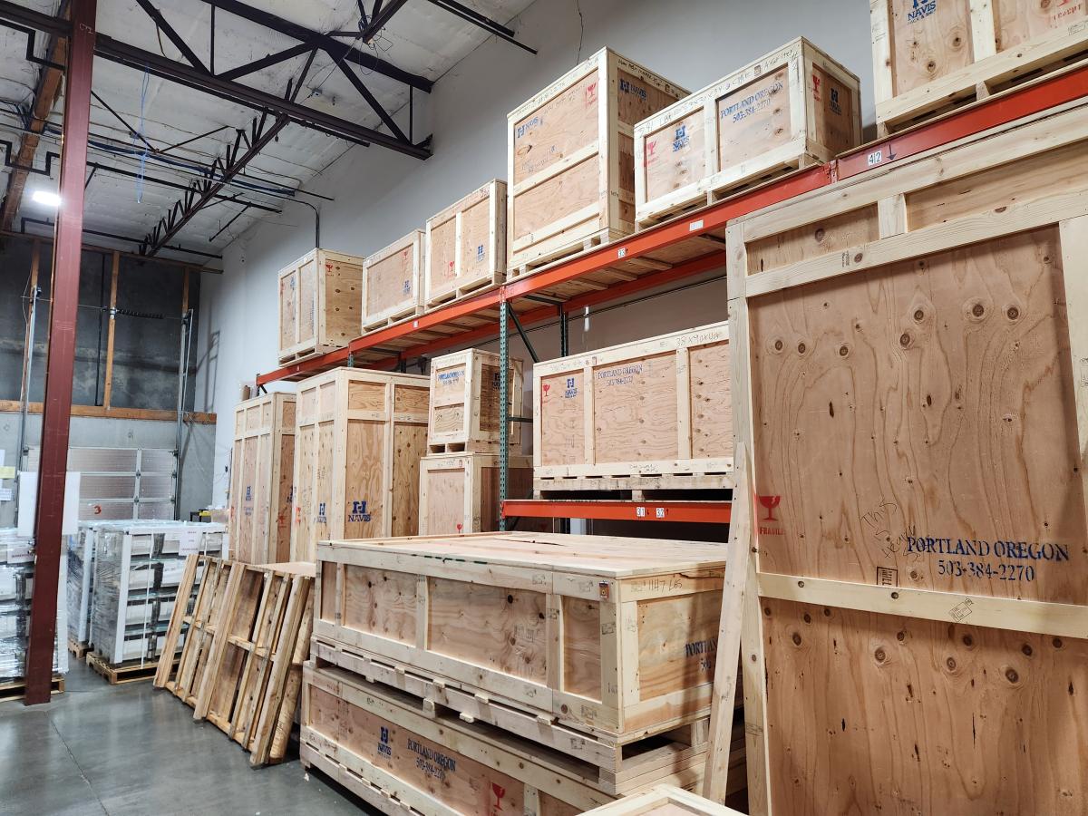 large crates at Navis Portland