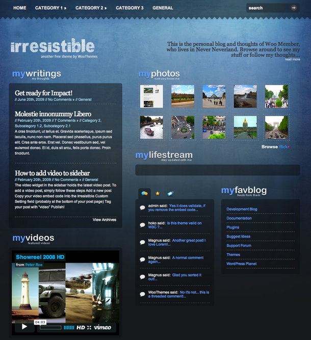 Irresistible wordpress theme